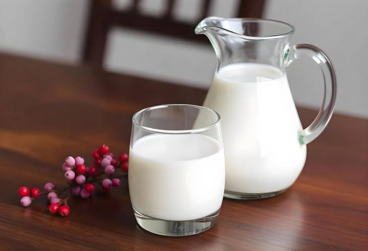 Fresh Milk in Elegant Glass and Jug